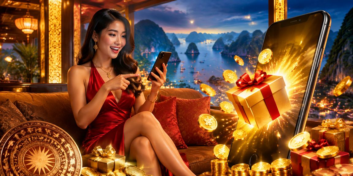 Người dùng trải nghiệm casino di động trên vịnh Hạ Long