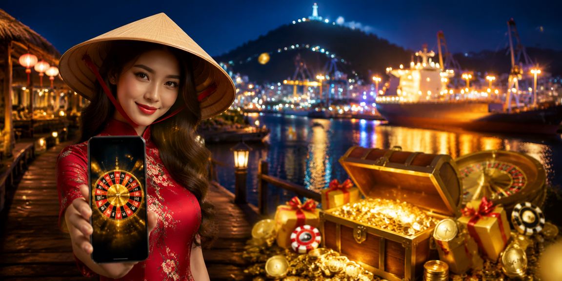 Người phụ nữ mặc áo dài bên bàn Roulette tại Vũng Tàu